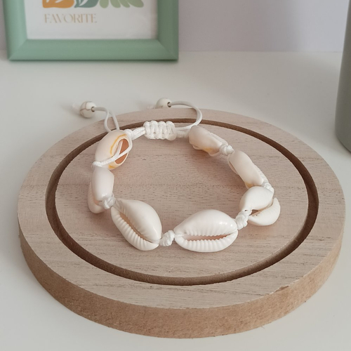Bracelet coquillages blancs