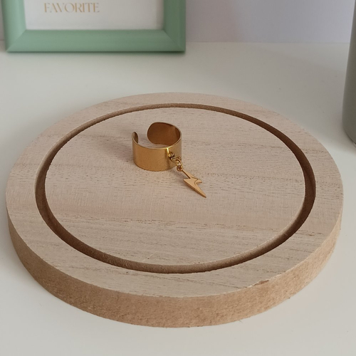 Bague breloque éclair acier inoxydable