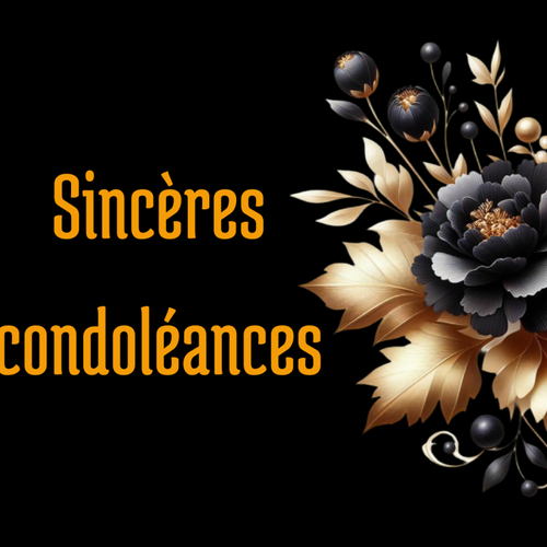 Carte de condoléances numérique - sincères condoléances