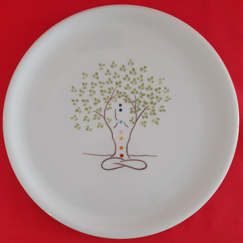 Plat à tarte en porcelaine "arbre de vie "