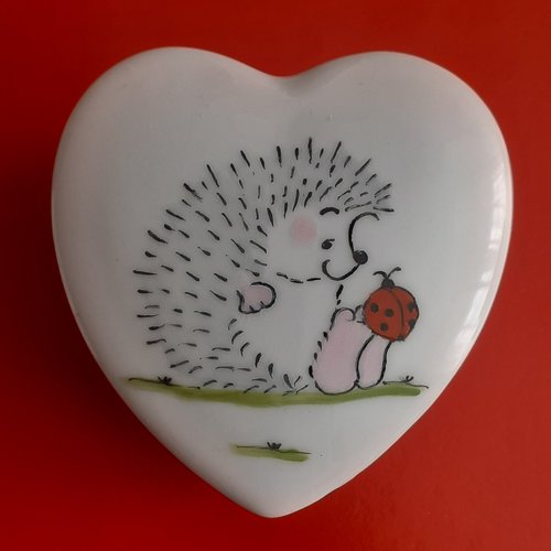Boîte à dents, boîte à bijoux "hérisson et coccinelle"
