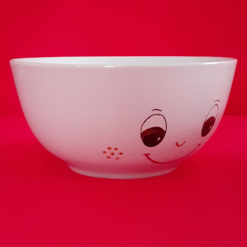 Bol personnalisé pour enfant ou adulte en porcelaine "visage souriant aux yeux marrons et aux taches de rousseur"