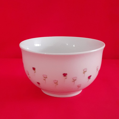 Bol personnalisé pour enfant ou adulte en porcelaine "semi de fleurs cœurs"