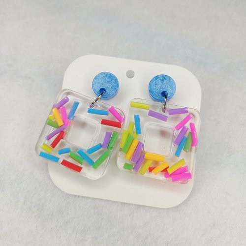 Boucles d'oreilles multicolores