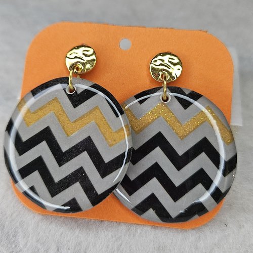 Boucles d'oreilles motifs géométriques