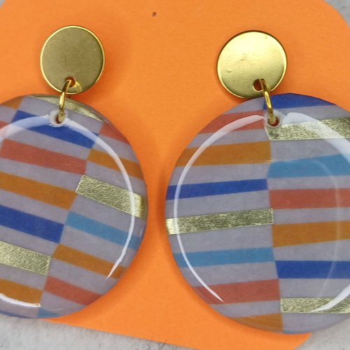 Boucles d'oreilles reflets dorés