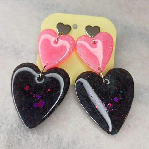 Grandes boucles d'oreilles coeurs