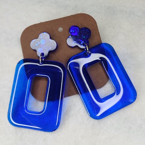 Boucles d'oreilles bleu océan
