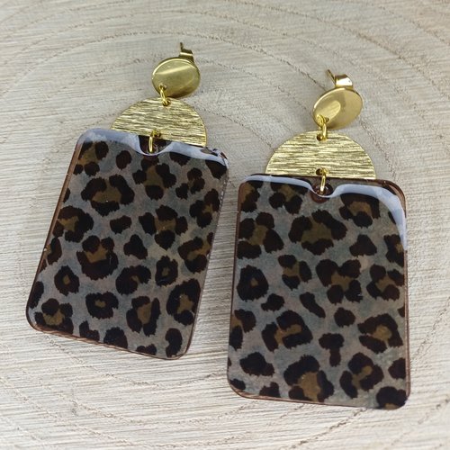 Grandes boucles d'oreilles léopard