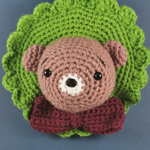 Cadre portrait ourson au crochet