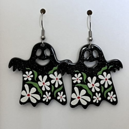 Boucles d'oreilles acier inoxydable argentée - halloween
