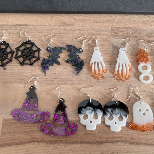 Boucles d'oreilles en résine - halloween