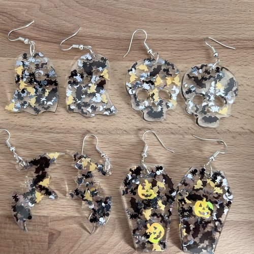 Boucles d'oreilles en résine - halloween