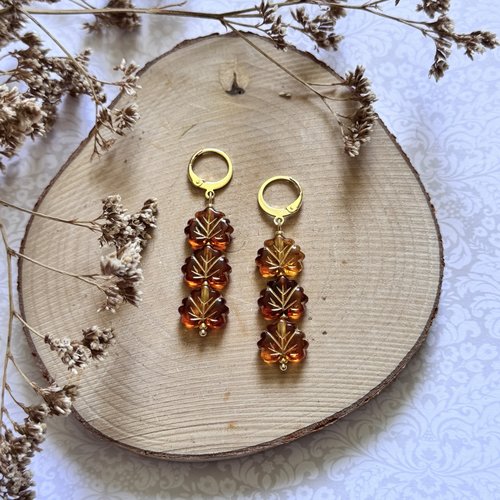 Boucles d'oreilles "3 feuilles d'automne"