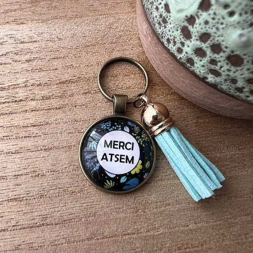 Porte-clé "merci atsem" rond