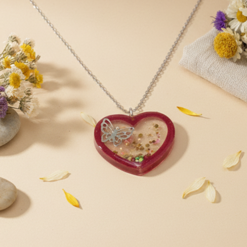 Collier "cœur flottant"