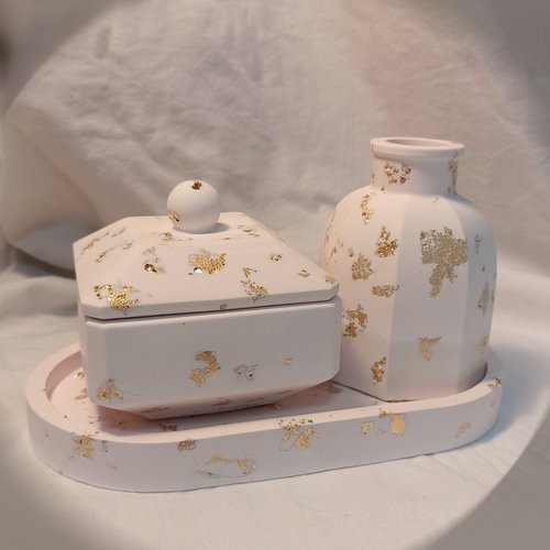 "trio déco pratique" en résine naturelle