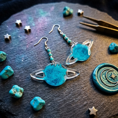 Boucles d'oreilles "éclats d'uranus"