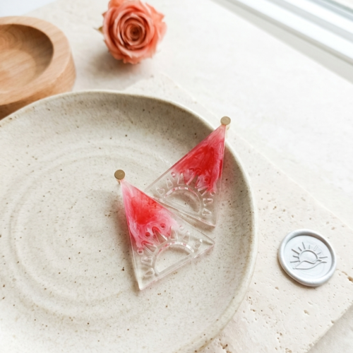 Boucles d'oreille "horizon rouge"