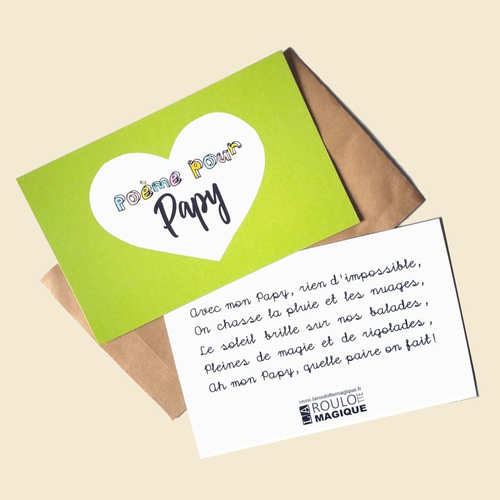 Cadeau papy, poème, fête des grands-pères