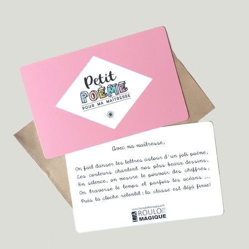 Cadeau maîtresse, poème, carte