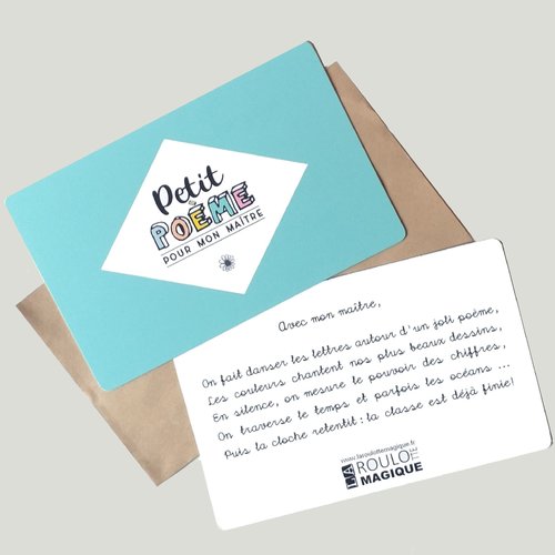 Cadeau maître, poème, carte