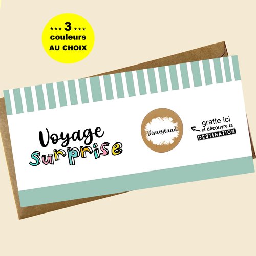 Carte à gratter / voyage / vacances / week-end / surprise/ cadeau