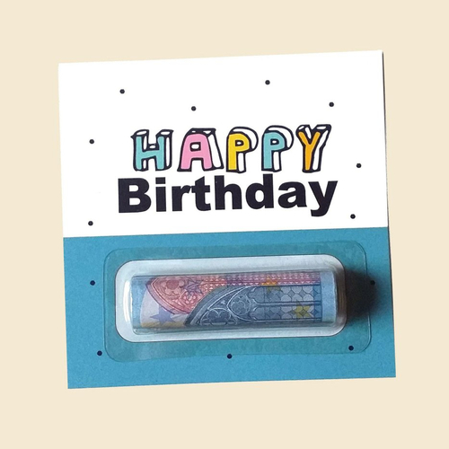 Carte anniversaire porte-billet, cadeau