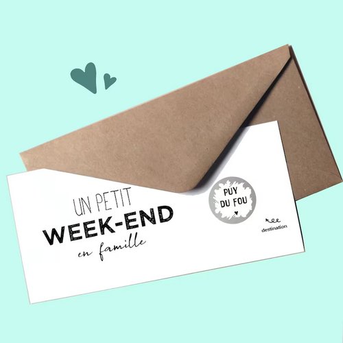 Carte à gratter à personnaliser, weekend en famille, voyage surprise, cadeau