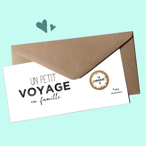 Carte à gratter à personnaliser, voyage en famille, voyage surprise, cadeau
