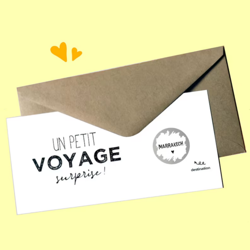 Carte à gratter personnalisable, voyage surprise, cadeau