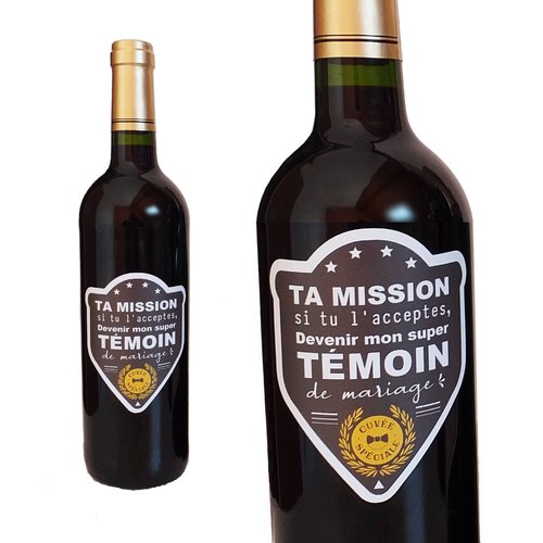 Demande témoin homme, étiquette bouteille, annonce témoin mariage, veux-tu être témoin