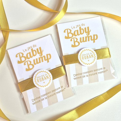 Lot de 5 cartes, jeu du baby bump, animation baby shower