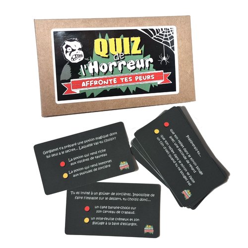 Quiz de l'horreur - jeu activité halloween - 40 questions terrifiantes, jeu carte d'ambiance famille
