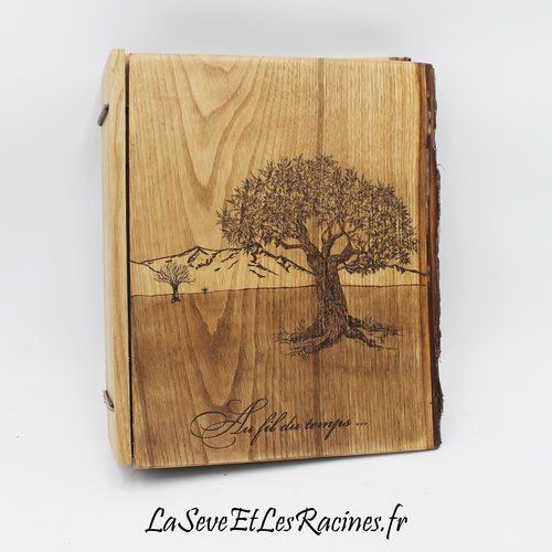 Boîte livre en bois personnalisable pour photos, souvenirs, bijoux