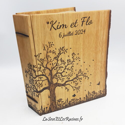 Livre d'or en bois pour mariage personnalisable sur commande