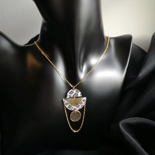 Collier - papier - motifs - serpent - doré - chaîne - bijoux en papier - la&titia