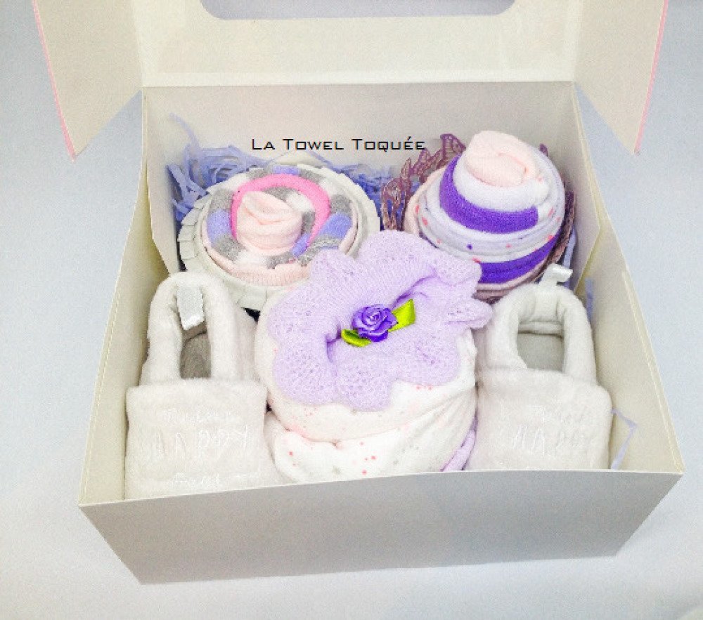 Cadeau De Naissance Boite De Cupcakes Textiles Pour Bebe Cadeau Bebe Original Un Grand Marche