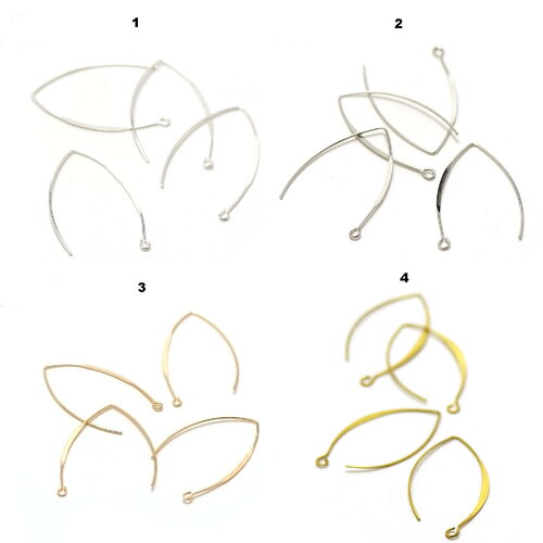 10 crochets pour boucle d'oreille v 4 couleurs au choix