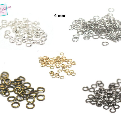 100 anneaux brisés de jonction 4 mm, les couleurs au choix