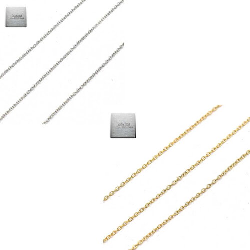 Acier inox: 1 m chaîne "oval 0,8x0,3 mm" en acier inoxydable couleur au choix , steel stainless 011