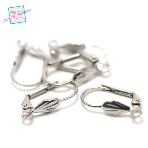 10 dormeuses "coquillage", pour boucle d'oreille ,argenté / doré / bronze