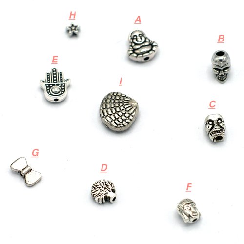 10-50 perles métal intercalaire argenté