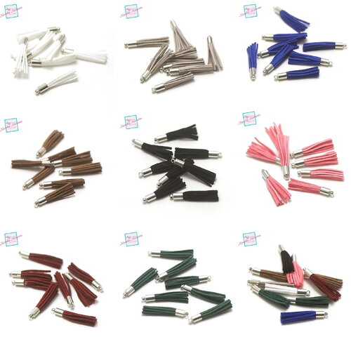 10 pompons suédine "tête lisse fin" 33 mm, couleurs aux choix