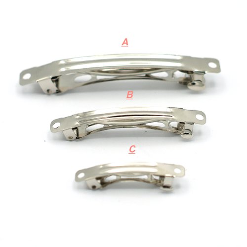 10 barrettes  à ressort pour cheveux, argenté