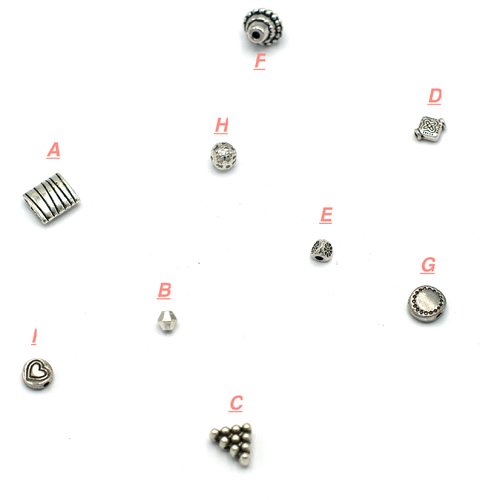 10-100 perles métal intercalaire argenté