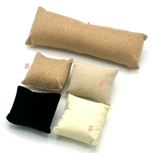 1 présentoir ou coussin porte bijoux pour bracelet coussin, coloris au choix