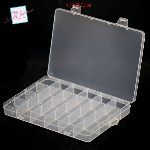 1 boite à rangement de perle blanc, 24 cases