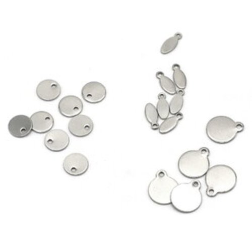 Acier inox: 20 breloques 014 sequin 10x10 mm, steel stainless