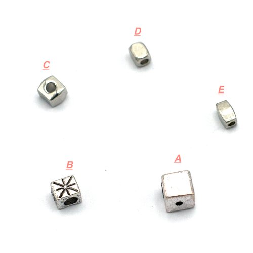 10-50 perles métal intercalaire argenté